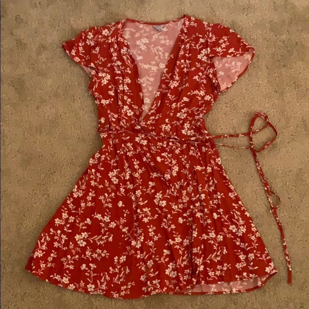 Zaful Floral Wrap Dress 🧡